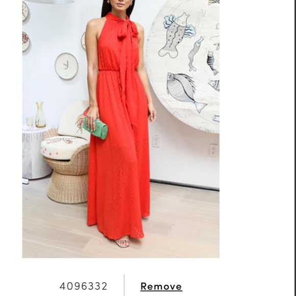 ANTHROPOLOGIE SACHIN & BABI CECELIA TIE-NECK MAXI DRESS SIZE 4 RED-ORANGE - Picture 10 of 12